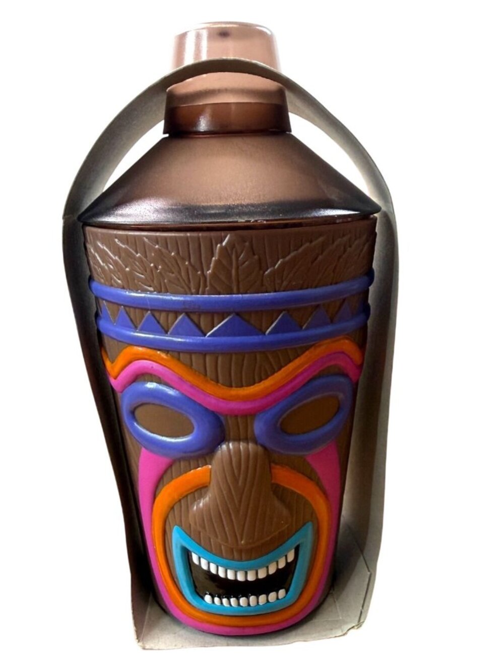 Vintage Plastic Tiki Barware Bundle – Shaker, Goblets, & Packaged Shot Glass Set - Picture 5 of 12